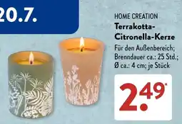 Aldi Süd HOME CREATION Terrakotta-Citronella-Kerze Angebot