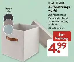 Aldi Süd HOME CREATION Aufbewahrungswürfel Angebot