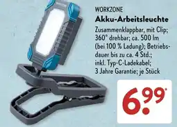 Aldi Süd WORKZONE Akku-Arbeitsleuchte Angebot