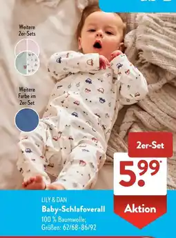 Aldi Süd LILY & DAN Baby-Schlafoverall Angebot
