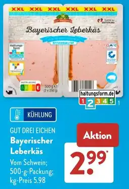 Aldi Süd GUT DREI EICHEN Bayerischer Leberkäs Angebot