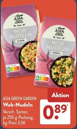 Aldi Süd ASIA GREEN GARDEN Wok-Nudeln Angebot