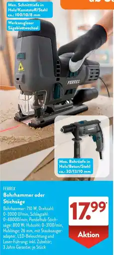 Aldi Süd FERREX Bohrhammer oder Stichsäge Angebot