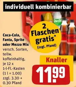 REWE Coca-Cola, Fanta, Sprite oder Mezzo Mix Angebot