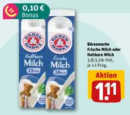 REWE Bärenmarke Frische Milch oder Haltbare Milch Angebot