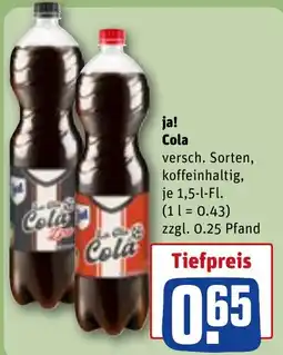 REWE ja! Cola Angebot