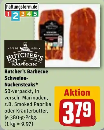 REWE Butcher's Barbecue Schweine-Nackensteaks* Angebot