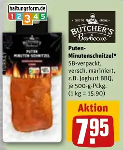 REWE TASTE THE ORIGINAL BUTCHER'S Barbecue Puten-Minutenschnitzel Angebot