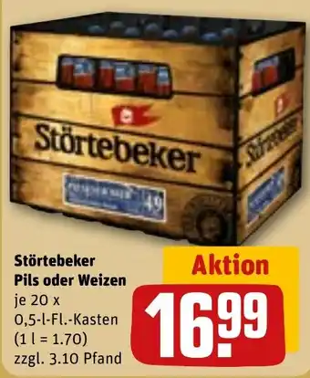 REWE Störtebeker Pils oder Weizen Angebot