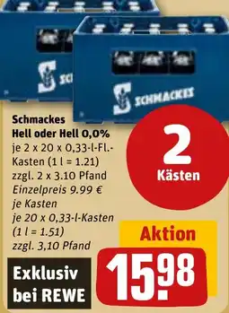 REWE Schmackes Hell oder Hell 0,0% Angebot