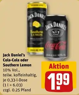 REWE Jack Daniel's Cola-Cola oder Southern Lemon Angebot