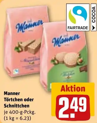 REWE Manner Törtchen oder Schnittchen Angebot