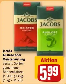 REWE Jacobs Auslese oder Meister Röstung Angebot