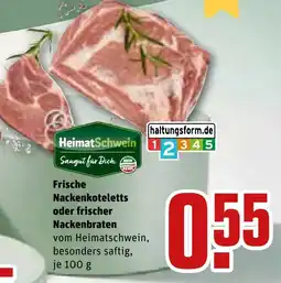 REWE Frische Nackenboteletts oder frischer Nackenbraten vom Heimatschwein Angebot