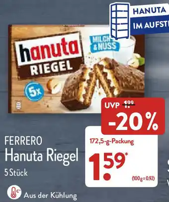 Aldi Nord Ferrero Hanuta Riegel 172,5g Angebot