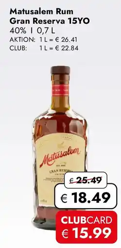 Travel Free Matusalem Rum Gran Reserva 15YO Angebot