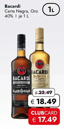 Travel Free Bacardi Carta Negra, Oro Angebot