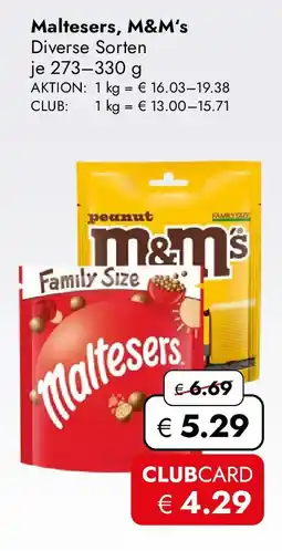 Travel Free Maltesers, M&M's Angebot