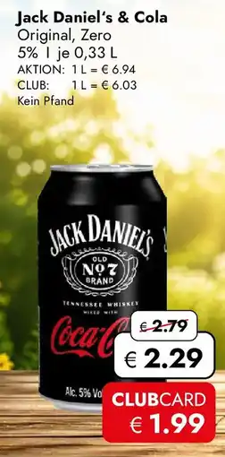 Travel Free Jack Daniel's & Cola Angebot
