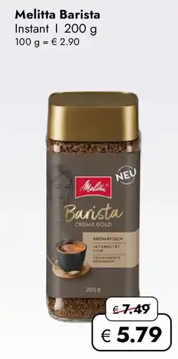 Travel Free Melitta Barista Instant Angebot