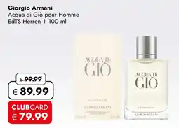 Travel Free Giorgio Armani Acqua di Giò pour Homme EdTS Herren Angebot