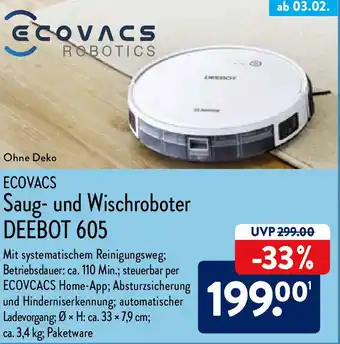 Aldi Nord Ecovacs Saug und Wischroboter DEEBOT 605 Angebot