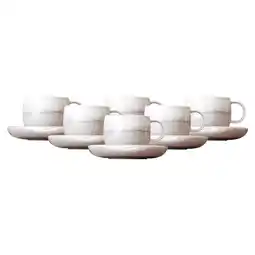 Netto Marken-Discount like. by Villeroy & Boch Kaffeetassen mit Untertassen Perlemor Sand 190 ml 6er Set Angebot