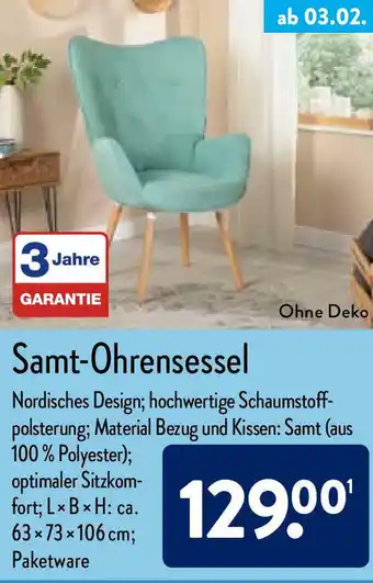 Aldi Nord Samt Ohrensessel Angebot