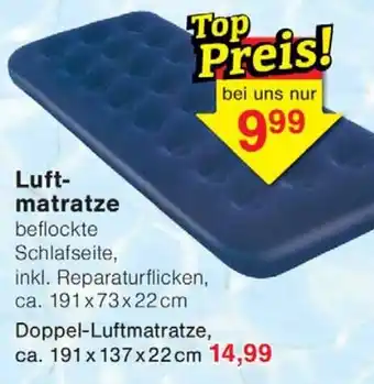 Luftmatratze beflochtete Schlafseite
