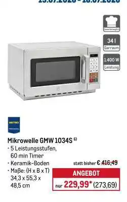 METRO Mikrowelle GMW 1034S Angebot
