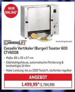 METRO Casselin Vertikaler (Burger) Toaster 600 CTV600B Angebot