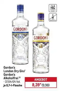 METRO Gordon's London Dry Gin/ Gordon's Alkoholfrei Angebot