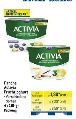 METRO Danone Activia Fruchtjoghurt Angebot