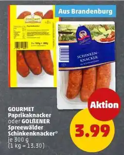 PENNY GOURMET Paprikaknacker oder GOLßENER Spreewälder Schinkenknacker Angebot