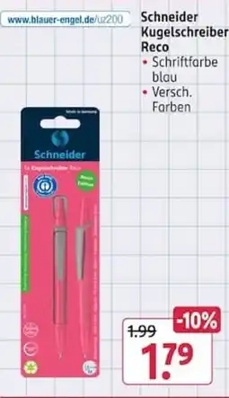 Rossmann Schneider Kugelschreiber Reco Angebot
