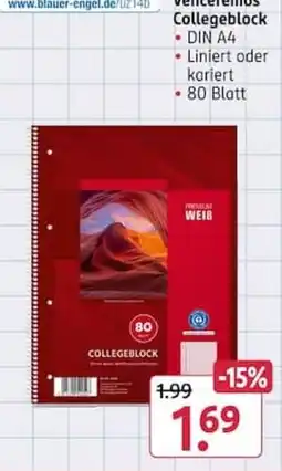 Rossmann Verceremos Collegeblock Angebot