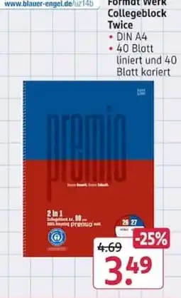 Rossmann Collegeblock premio Angebot