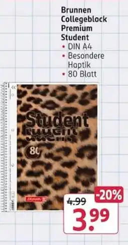 Rossmann Brunnen Collegeblock Premium Student Angebot