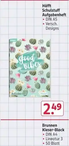 Rossmann Häfft Schulstuf Aufgabenheft Angebot