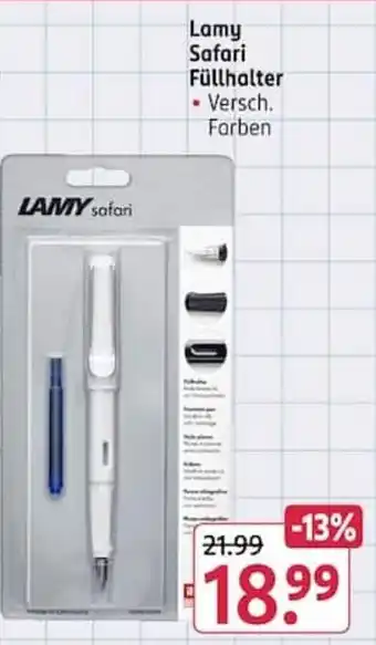 Rossmann Lamy Safari Füllhalter Angebot