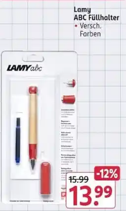Rossmann Lamy ABC Füllhalter Angebot