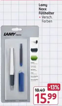 Rossmann Lamy Nexx Füllhalter Angebot
