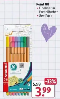 Rossmann Point 88 Fineliner in Pastellfarben Angebot