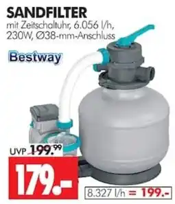 Wreesmann SANDFILTER mit Zeitschaltuhr, 6.056 l/h, 230W, Ø38-mm-Anschluss Bestway Angebot