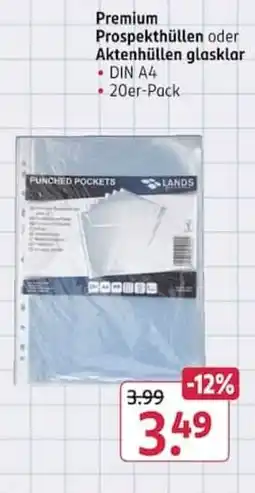 Rossmann Premium Prospekthüllen oder Aktenhüllen glasklar Angebot