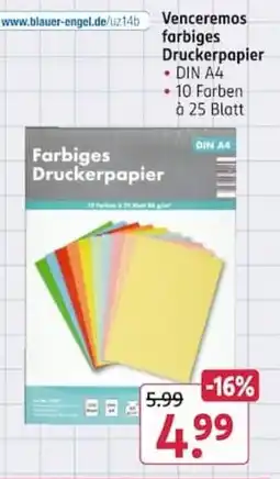 Rossmann Venceremos farbiges Druckerpapier Angebot