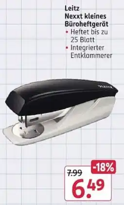 Rossmann Leitz Nexxt kleines Büroheftgerät Angebot