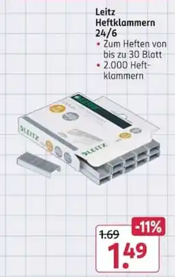 Rossmann Leitz Heftklammern 24/6 Angebot