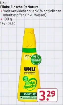 Rossmann Uhu Flinkes Flasche ReNature Angebot