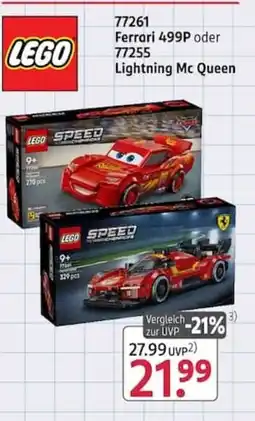 Rossmann LEGO Ferrari 499P oder Lightning Mc Queen Angebot